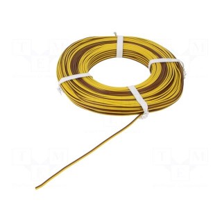 Wire: ribbon | stranded | 2x0,25mm2 | brown,yellow | 50m
