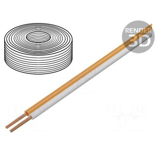 Wire | LiYz | 2x0.5mm2 | 400V | Package: 25m | Cu | stranded | white,orange