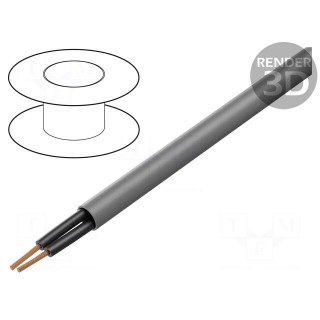 Wire | MEGAFLEX® 500-C | 2x0.75mm2 | tinned copper braid | LSZH | grey