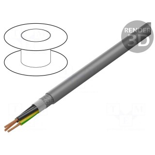 Wire | MEGAFLEX® 500-C | 3G2.5mm2 | tinned copper braid | LSZH | grey