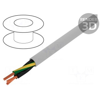 Wire | JZ-500 | 3G1mm2 | unshielded | 300/500V | PVC | Cu | stranded | grey