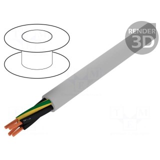 Wire | Pro-Met | 4G0,5mm2 | unshielded | 300/500V | PVC | 50m | Cu | grey