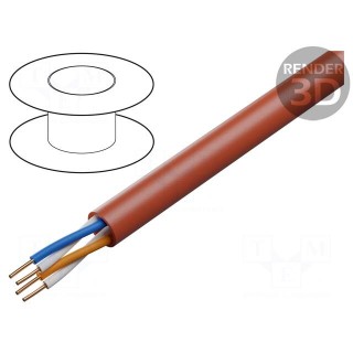 Wire: control cable | YnTKSY | 2x2x1mm | Insulation: PVC | Colour: red