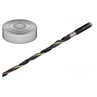 Wire: control cable | chainflex® CF881 | 4G0,5mm2 | PVC | black | Cu