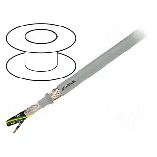Wire: control cable | JZ-HF-CY | 3G0,75mm2 | PVC | grey | stranded | Cu