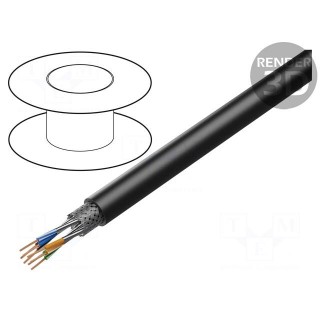 Wire: data transmission | ETHERLINE® Cat.5 | 4x2x26AWG | PUR | black