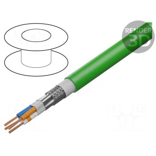 Wire: data transmission | HELUKAT® 100S,SF/UTP | 4x1x26AWG | green