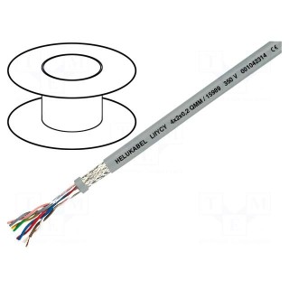 Wire: data transmission | LifYCY | 2x2x0,2mm2 | PVC | grey | stranded