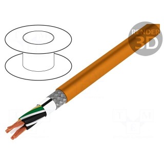 Wire: motor | chainflex® CF886 | 4G1,5mm2 | PVC | orange | stranded | Cu