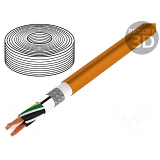 Wire: motor | chainflex® CF896 | 4G4mm2 | orange | stranded | Cu | PUR
