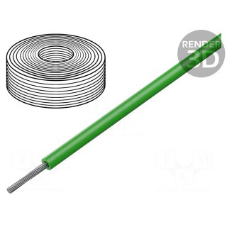 Wire | SiFF | 1x0.5mm2 | stranded | Cu | silicone | green | -60÷180°C | 500V