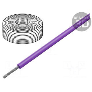 Wire | SiF | 1x1mm2 | stranded | Cu | silicone | violet | -60÷180°C | 100m