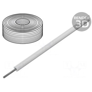 Wire | stranded | Cu | silicone | white | 150°C | 600V | 3m | 10AWG | elastic