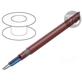 Wire | SiHF-C-Si | 2x1mm2 | Cu | stranded | silicone | brown-red