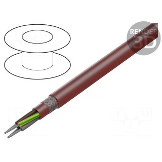 Wire | SiHF-C-Si | 4G1.5mm2 | Cu | stranded | silicone | brown-red