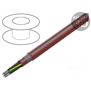 Wire | SiHF-C-Si | 7G1.5mm2 | Cu | stranded | silicone | brown-red