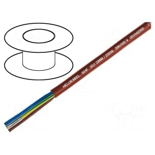 Wire | SiHF | Cu | stranded | 2x0,5mm2 | silicone rubber | brown-red