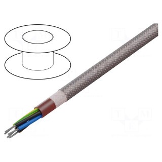 Wire | SiHF | 5G1.5mm2 | Cu | stranded | silicone | brown-red | -60÷180°C