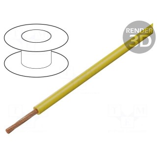 Wire | FLRY-A | 1x0.35mm2 | stranded | Cu | PVC | yellow | 60V | Class: 5