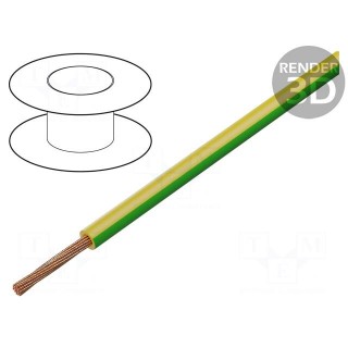 Wire | FLRY-A | 1x0.5mm2 | stranded | Cu | PVC | yellow-green | 60V | 100m