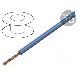 Wire | FLRY-B | stranded | Cu | 0.5mm2 | PVC | blue-grey | 60V | 100m | 1.6mm
