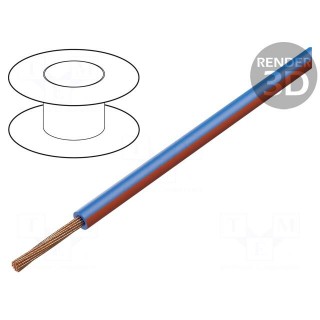 Wire | FLRY-B | 1x0.5mm2 | stranded | Cu | PVC | blue-red | 60V | 100m
