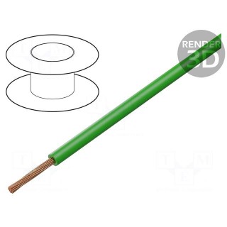Wire | FLRY-A | stranded | Cu | 0.35mm2 | PVC | green | 60V | 100m | Class: 5