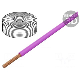 Wire | FLRY-A | stranded | Cu | 0.35mm2 | PVC | pink | 60V | 100m | Class: 5