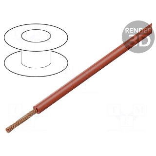 Wire | FLRY-B | stranded | Cu | 4mm2 | PVC | red | 60V | 50m | Class: 5 | 3.7mm