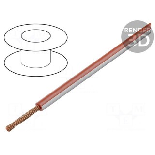 Wire | FLRY-B | stranded | Cu | 1mm2 | PVC | red-white | 60V | 100m | Class: 5