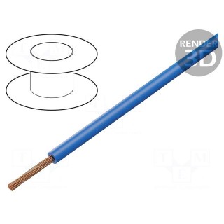 Wire | FLRY-B | 1x0.5mm2 | stranded | Cu | PVC | blue | 60V | Class: 5 | 1.6mm