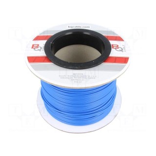 Wire | FLRYW-B | stranded | Cu | 1.5mm2 | PVC | blue | 60V | 100m | Class: 5