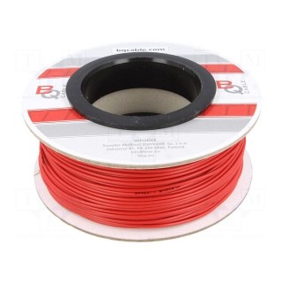 Wire | FLRYW-B | stranded | Cu | 1mm2 | PVC | red | 60V | 100m | Class: 5 | 2.1mm