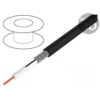 Wire: coaxial | CNT-400 | solid | CCA | PE | black | 10.29mm