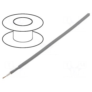 Wire: coaxial | RG174 | PVC | grey | 250m | Øcable: 2.7mm