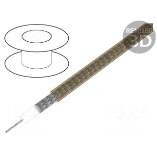 Wire: coaxial | RG180B/U | stranded | CCS | FEP | brown or white | 3.7mm