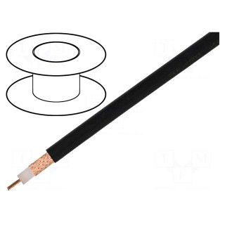 Wire: coaxial | RG213 | stranded | Cu | PVC | black | 100m | Øcable: 10.3mm