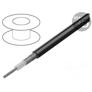 Wire: coaxial | RG214 | stranded | Cu | PVC | black | 100m | Øcable: 10.8mm