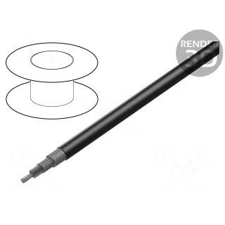 Wire: coaxial | RG214U | 1x50Ω | stranded | Cu | PVC | black | 100m | 10.8mm