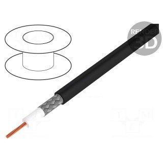 Wire: coaxial | RG58 | 1x0.5mm2 | stranded | Cu | Core section: 0.5mm2