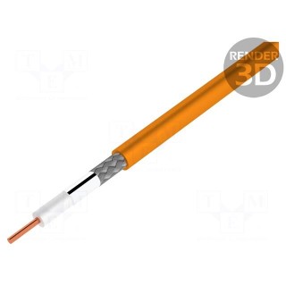 Wire: coaxial | RG59 | 1x20AWG | solid | Cu | FHDPE | orange | 500m | 5.92mm