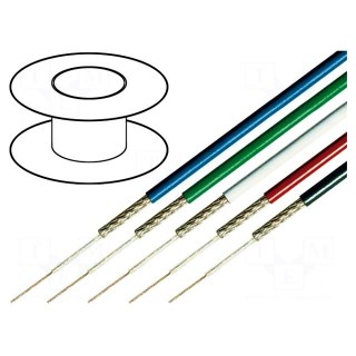 Wire: coaxial | RGB75 | 1x75Ω | stranded | OFC | PVC | black | 100m | 2.8mm