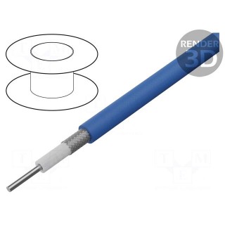 Wire: coaxial | Semi Flex 141 | solid | Cu | FEP | blue,transparent