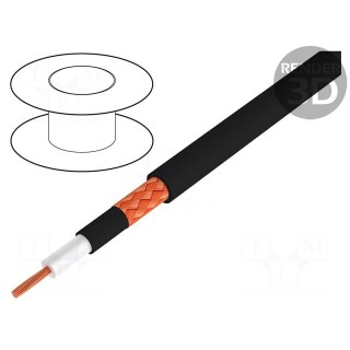 Wire: loudspeaker cable | 1x0,22mm2 | stranded | Cu | black | PVC | 5.9mm