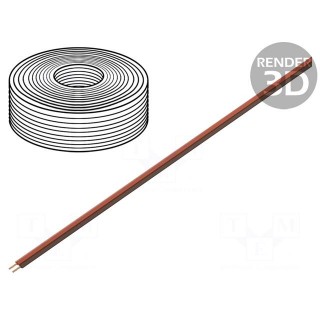 Wire | LiYz | 2x0.14mm2 | 250V | Package: 25m | Cu | stranded | brown,red