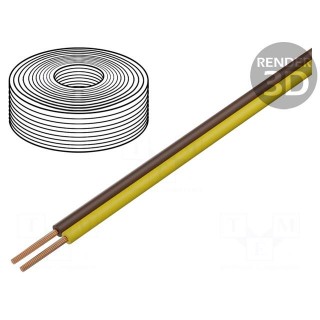 Wire | LiYz | 2x0.5mm2 | 400V | Package: 25m | Cu | stranded | brown,yellow