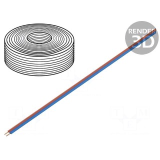 Wire: ribbon | stranded | 2x0,25mm2 | red,blue | 5m