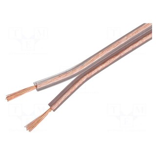 Wire: loudspeaker cable | 2x0.75mm2 | stranded | CCA | transparent