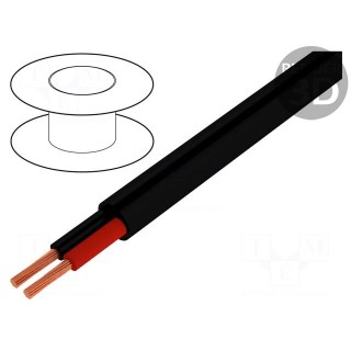 Wire: loudspeaker cable | 2x4mm2 | stranded | Cu | black | PVC | -10÷70°C