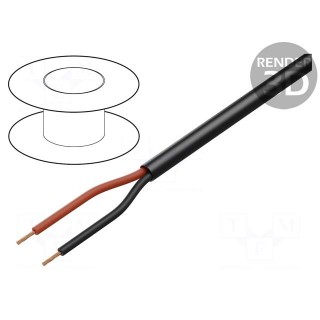 Wire: loudspeaker cable | 2x1.5mm2 | stranded | OFC | black | LSZH